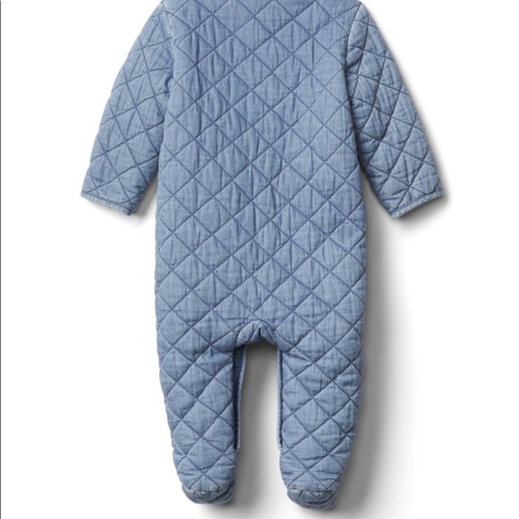 Baby Quilted Chambray Bear One-piece Suit - Picture 2 of 4